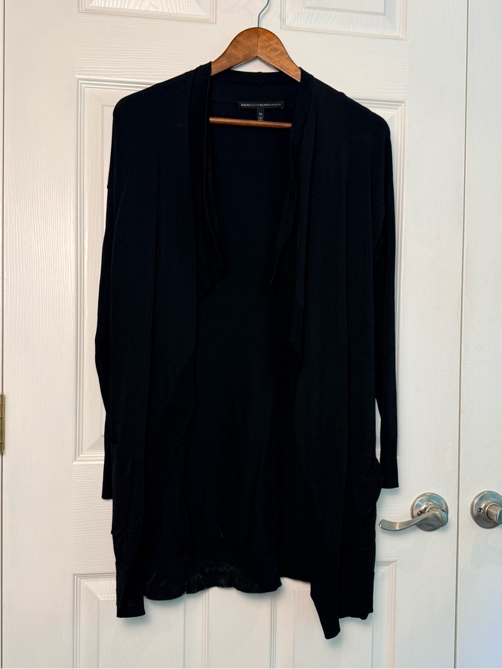 White House Black Market | Black Open-Front Draped Cardigan